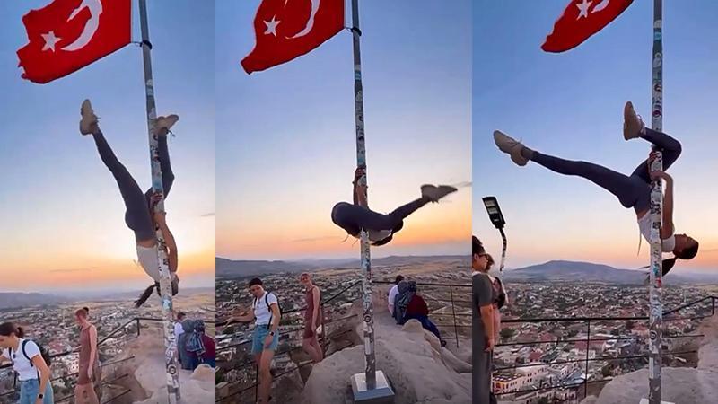 Kapadokya’da bayrak direğinde dansa soruşturma