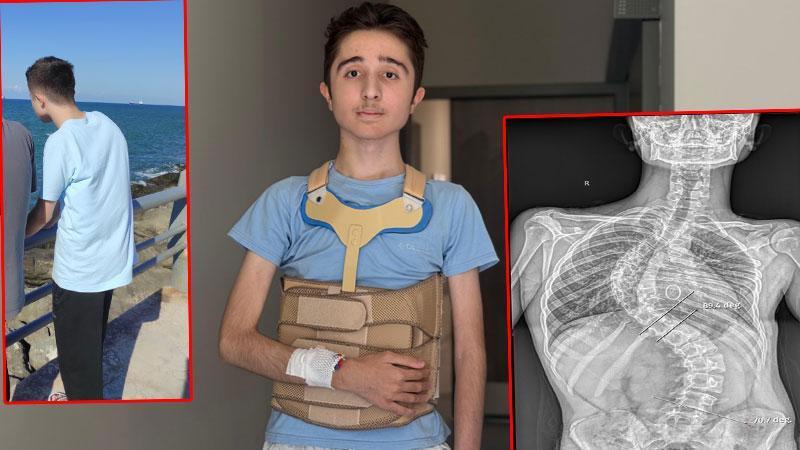 Liseli Eren, 2 seanslık ameliyat ile skolyozdan kurtuldu
