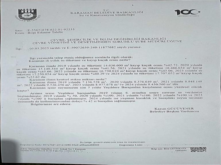 Karaman'da OSB'nin, şebeke hattından kaçak su kullanıldığı iddiasıyla suç duyurusu
