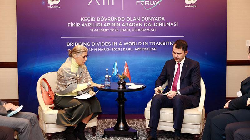 Bakan Kurum, BM Habitat İcra Direktörü Rossbach ile görüştü