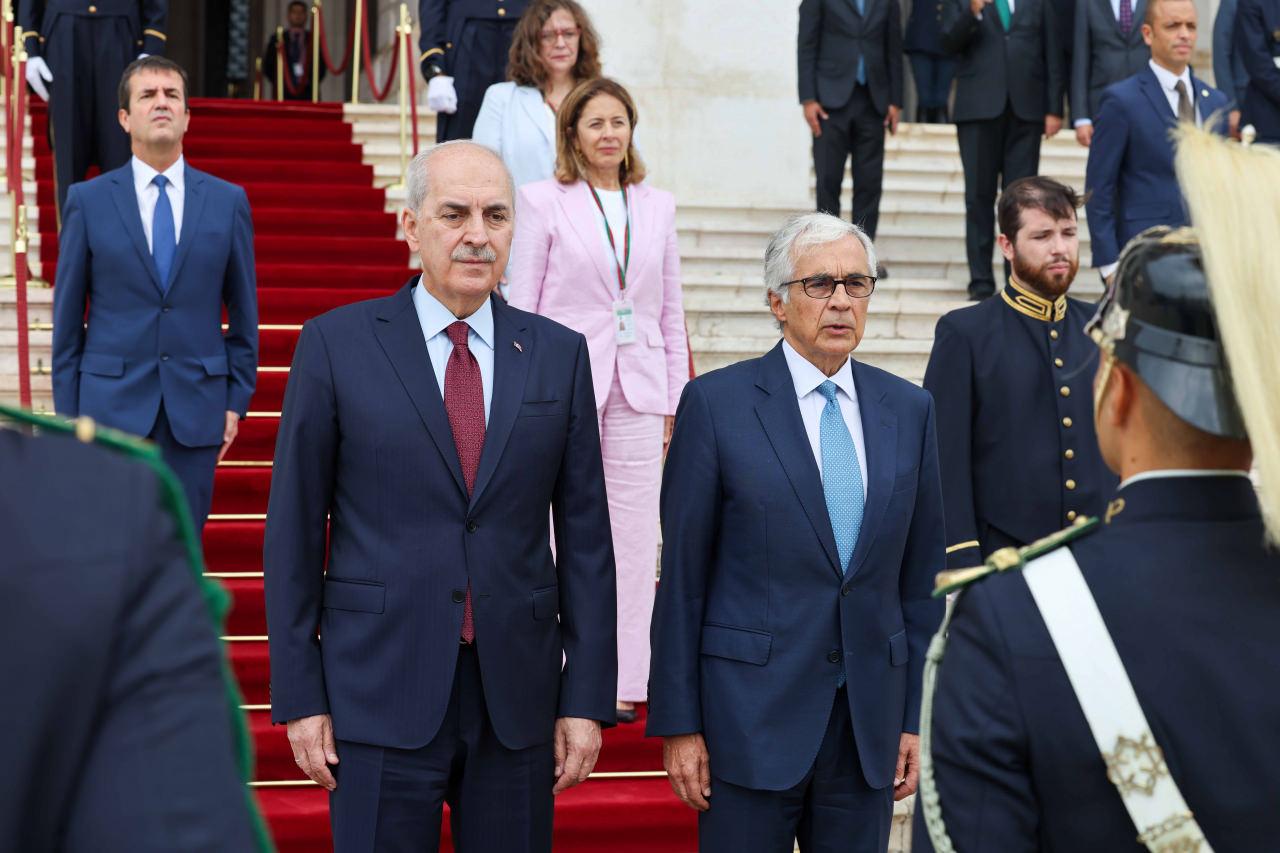 TBMM Başkanı Kurtulmuş, Portekiz'de resmi törenle karşılandı