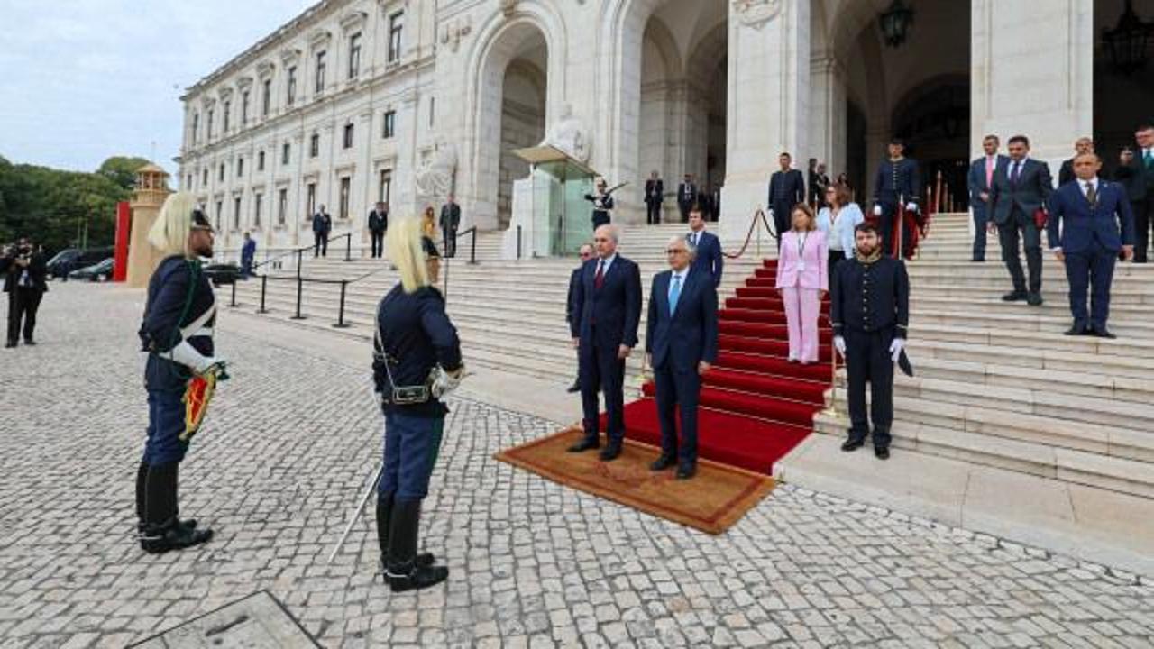 TBMM Başkanı Kurtulmuş, Portekiz’de resmi törenle karşılandı